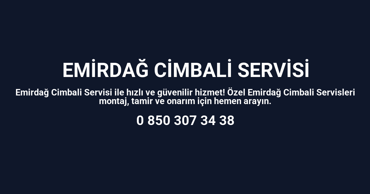 Emirdağ Cimbali Servisi